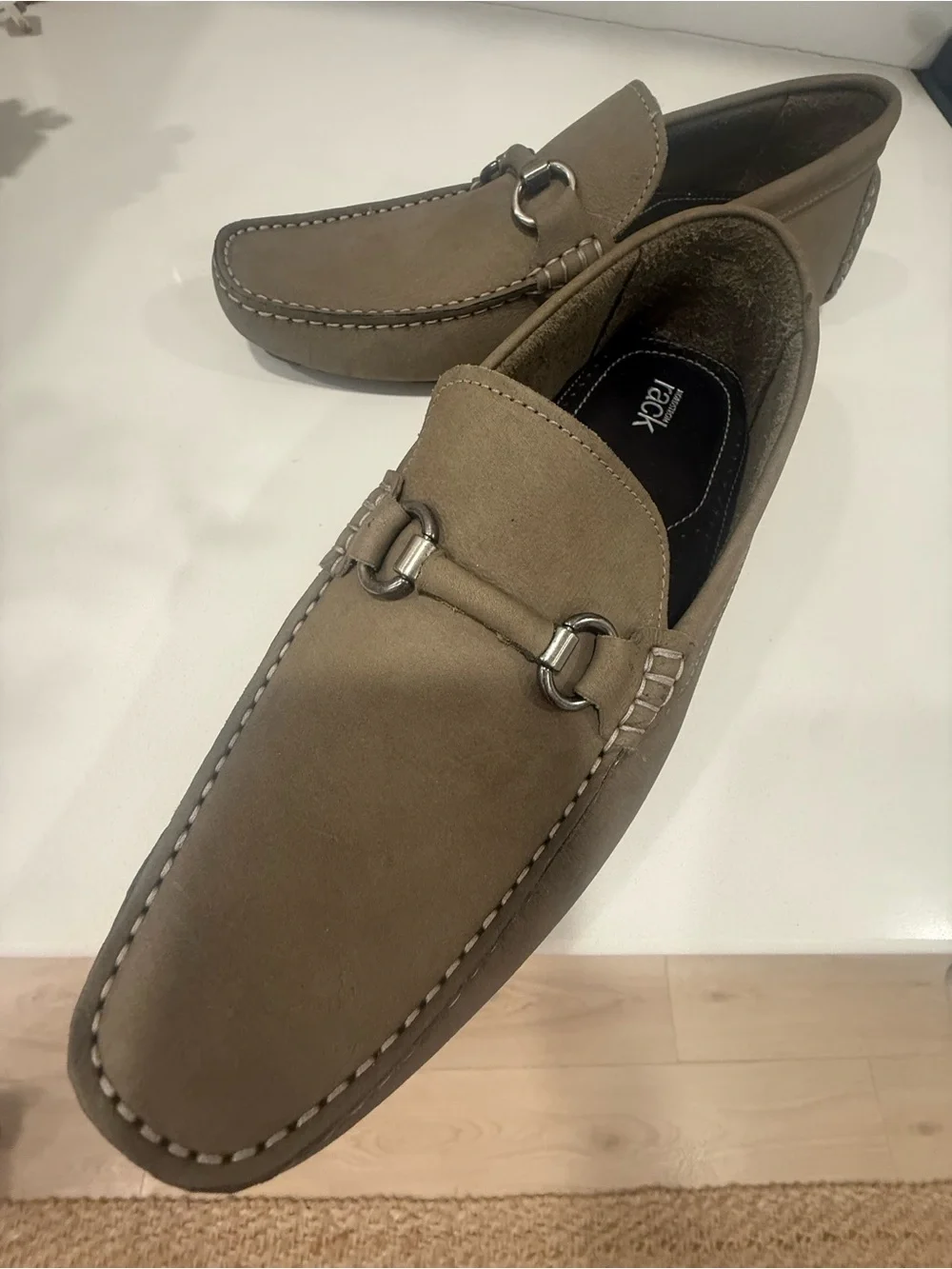 Men's Taupe Suede Bit Loafers -
